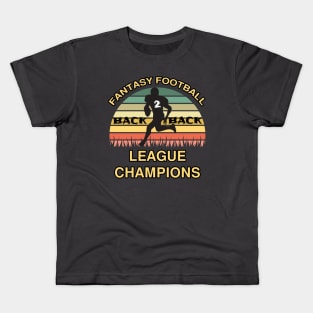 Fantasy Football Back To Back Champ, Fantasy Football Gift, FFL Back To Back Kids T-Shirt